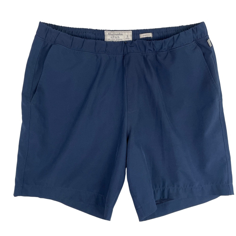 Abercrombie & Fitch Mens Stretch Shorts Navy‎ Blue Athletic Training S